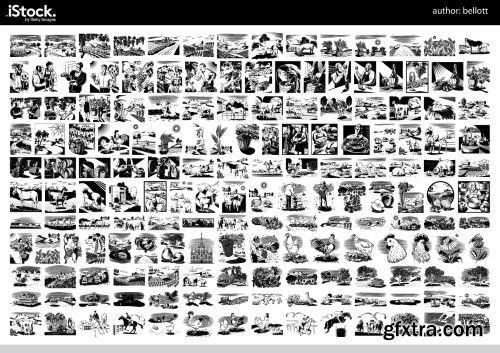 Over 26,000 Monochrome Vector Cliparts & Shadows 71xAI