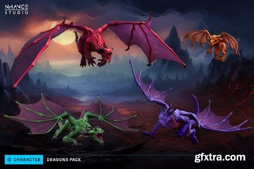 Stylized Fantasy Dragons Pack v1.0