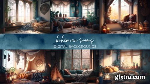 Finding North Education - Bohemian Room Digital Backgrounds