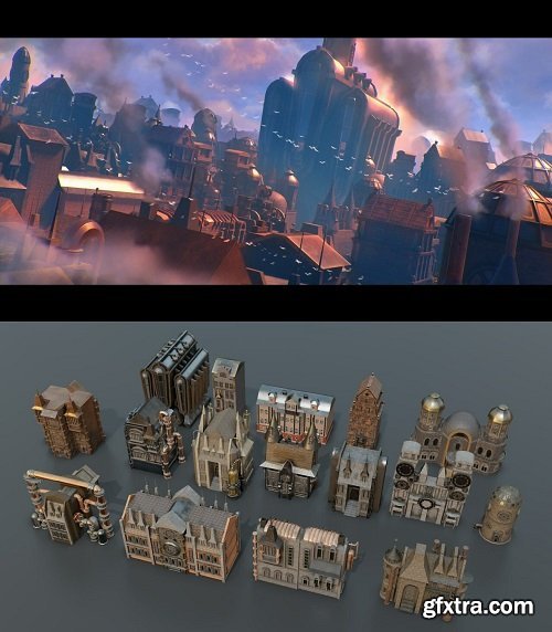 Artstation - Steampunk Kitbash + Textures For Concept And Game