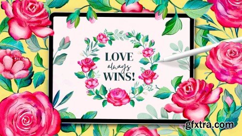 Skillshare - Procreate Watercolors  Let\'s Paint Roses & Create Botanical Designs!