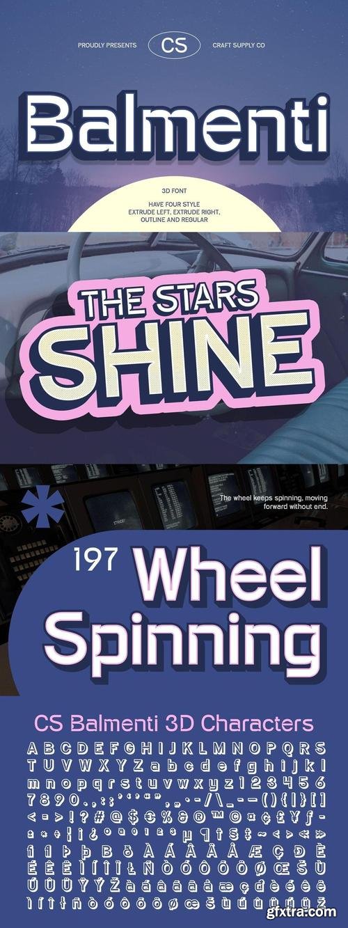 CS Balmenti 3D - A Bold Industrial Display Font
