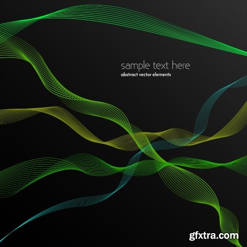 Abstract Waves & Lines Vector Backgrounds 20xEPS