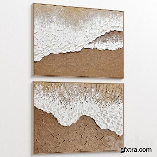 3dsky Pro - Large Panoramic Relief Plaster Wall Art C-837