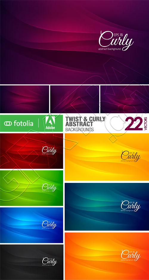 Twist &amp; Curly Abstract Backgrounds 22xEPS