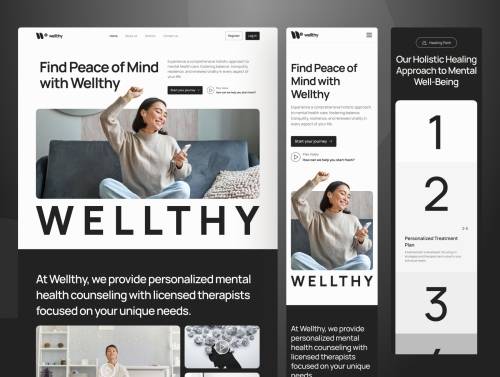'Wellthy - Mental Health Website Figma Template'