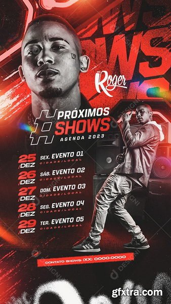 Designi - Story Flyer Próximos Shows Social Media PSD Editável