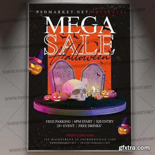 Psdmarket - Halloween Super Sale Template