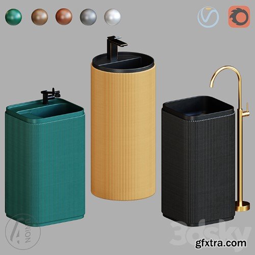 3dsky Pro - Washbasin RUST A WB-0041_B WB-0042_C WB-0043 4Union.ru
