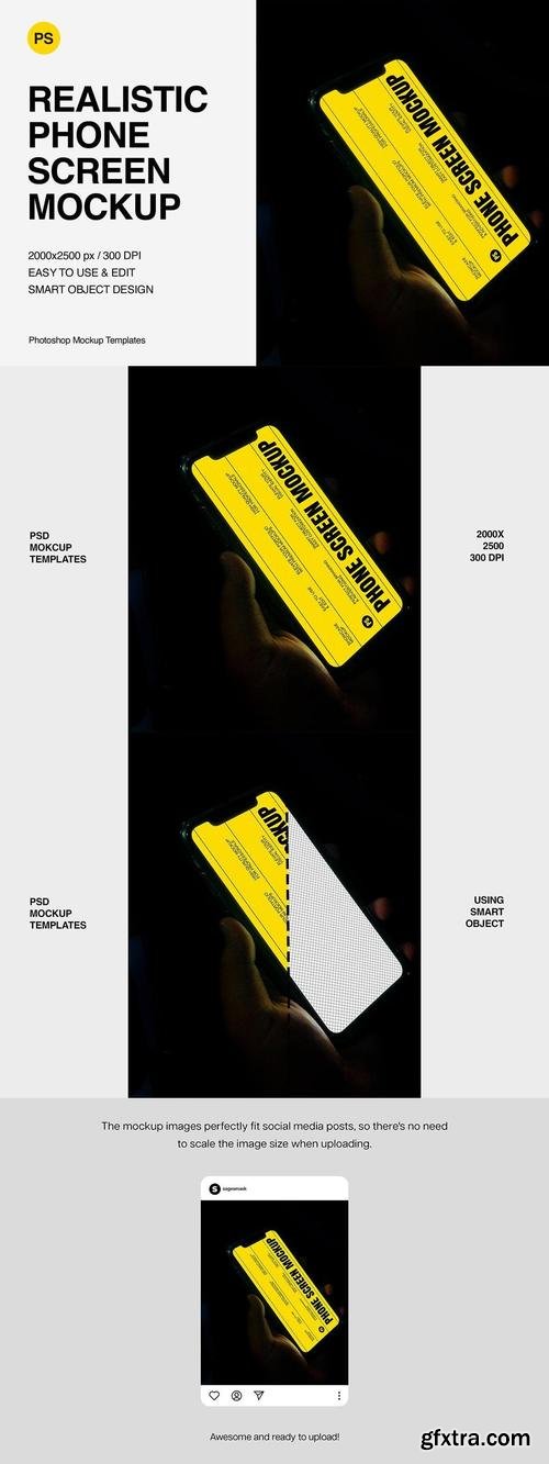 Realistic Phone Screen Mockup 9WPK565