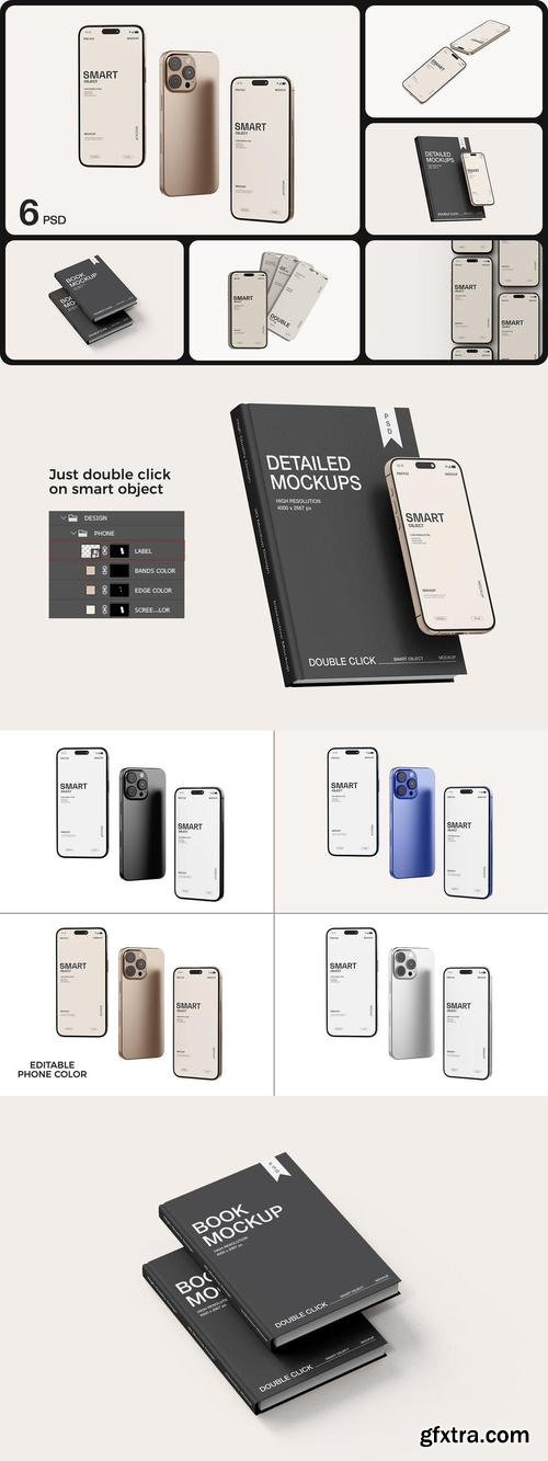 Phone With Book Mockup RZGW6BF