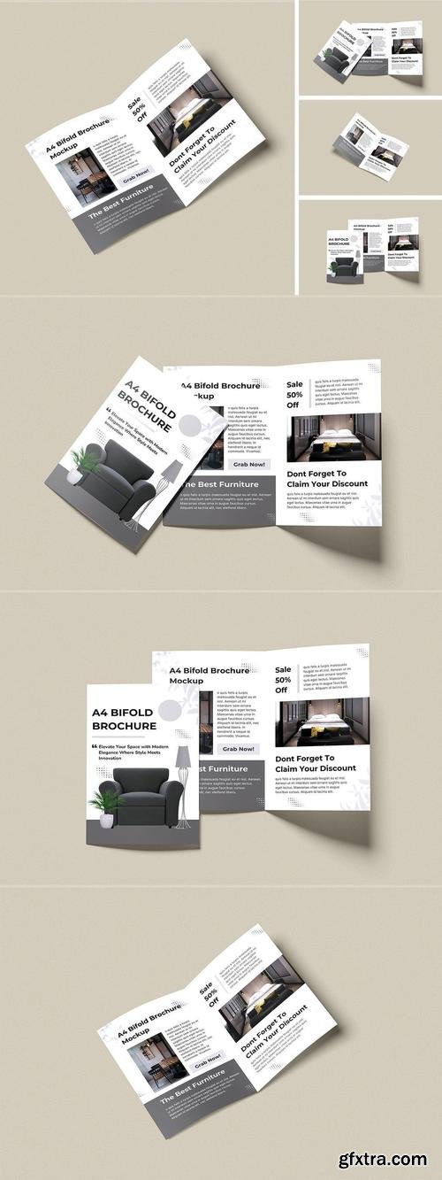 A4 Bifold Brochure Mockup 76ZBQ84