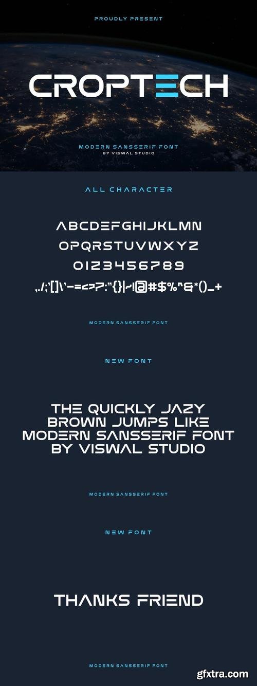 Croptech - Futuristic & Techno Font