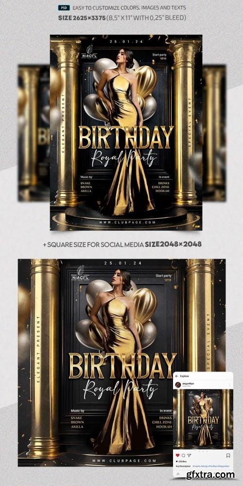 Royal Birthday - Premium Flyer template (PSD) Royal Birthday - Premium Flyer template (PSD)
