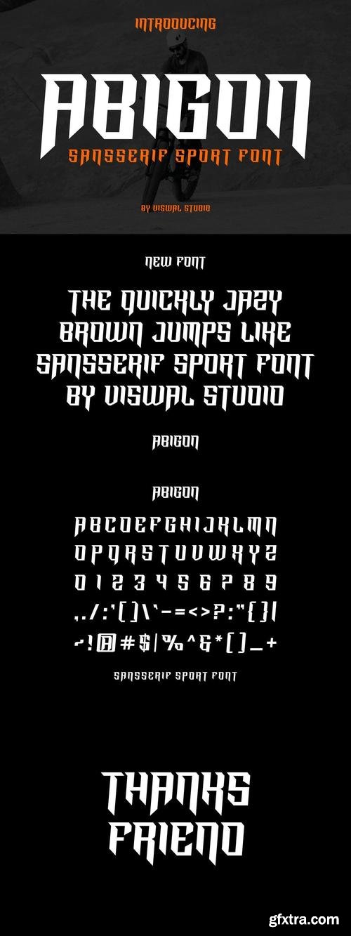 Abigon - Racing & Speed Font