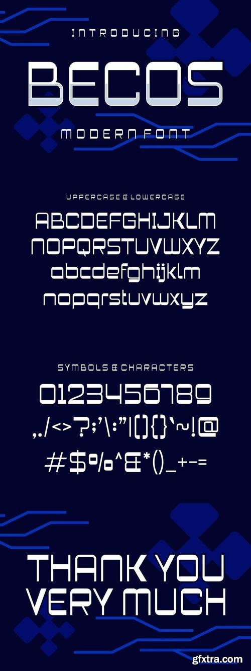 Becos - Technology Font