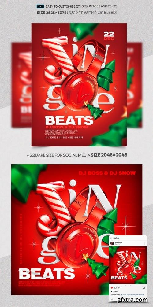 Jingle Beats - Premium Flyer template (PSD)