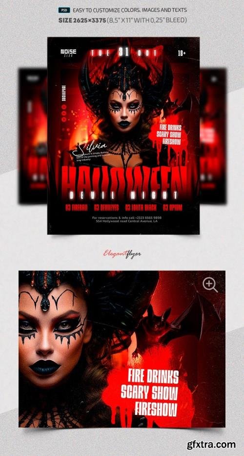 Halloween Devil Night - Premium Flyer template (PSD)