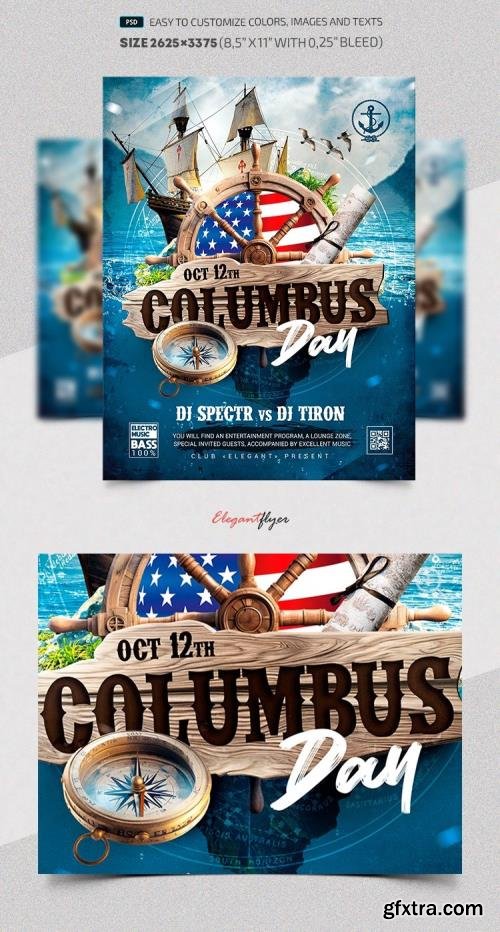 Columbus Day Party - Premium Flyer template (PSD)
