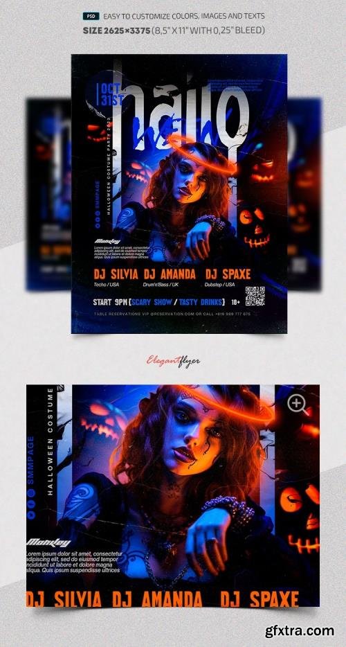 Neon Halloween Party - Premium Flyer template (PSD)