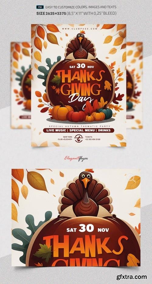 Thanksgiving Day Celebration - Premium Flyer template (PSD)