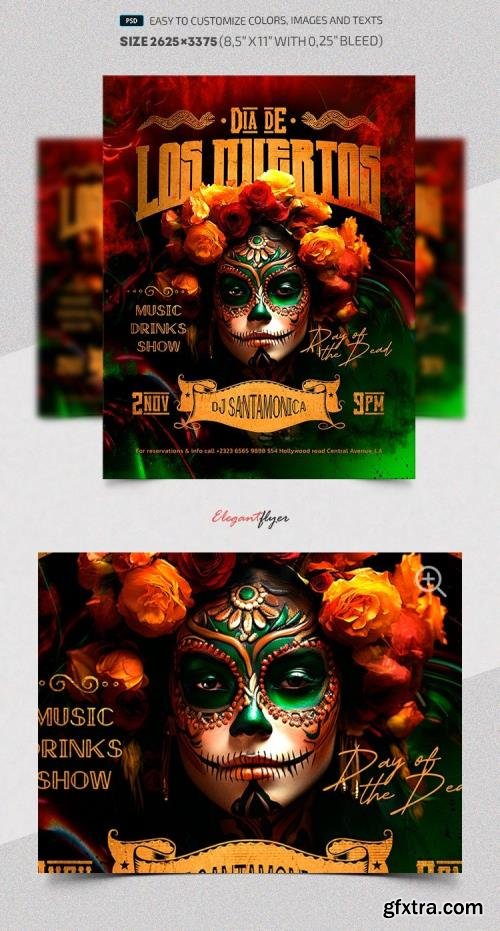 Golden Dia De Los Muertos - Premium Flyer template (PSD) Golden Dia De Los Muertos - Premium Flyer template (PSD)
