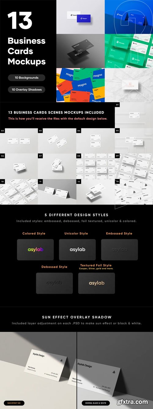 Asylab - 13 Premium Business Cards Mockups Asylab - 13 Premium Business Cards Mockups