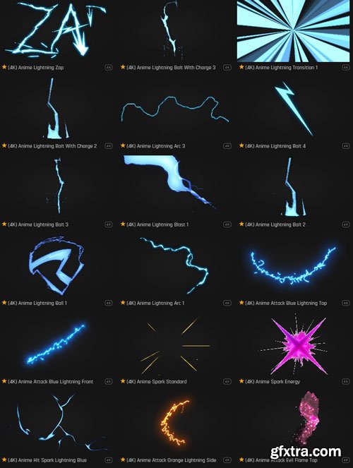 ProductionCrate - Toon Energy and Electricity - 105 4K VFX Items