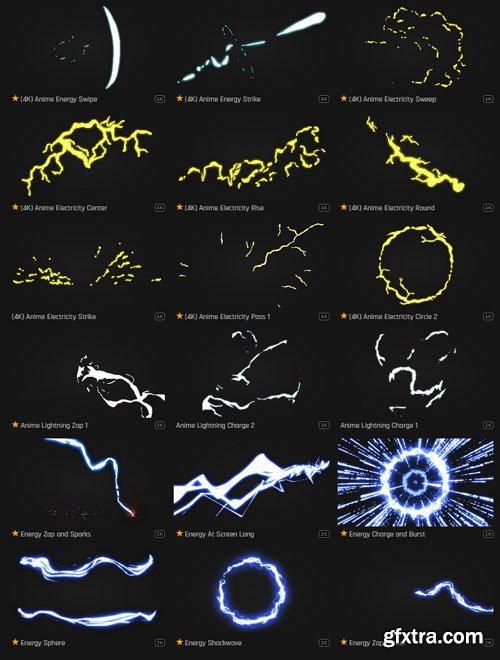ProductionCrate - Toon Energy and Electricity - 105 4K VFX Items