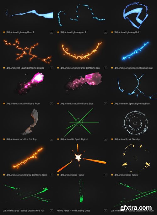 ProductionCrate - Toon Energy and Electricity - 105 4K VFX Items