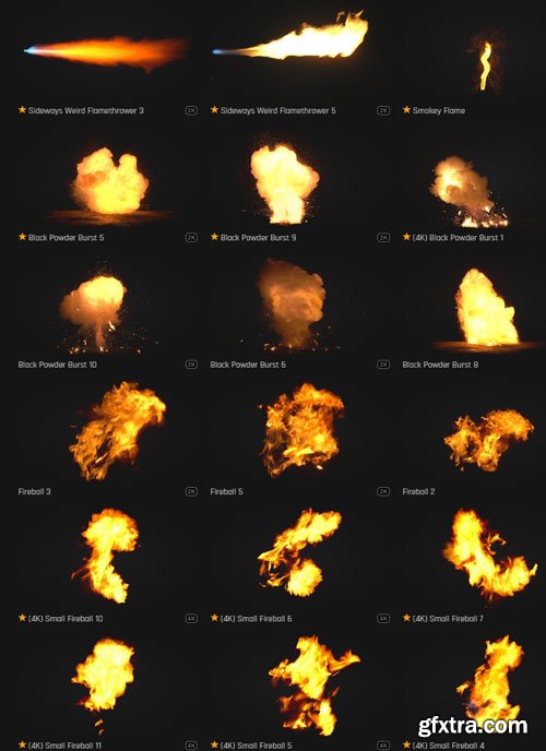 ProductionCrate - Fire Burst Explosions - 71 4K VFX Items