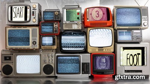ArtList - Vintage Television Wall - 4K ProRes UHQ Collections