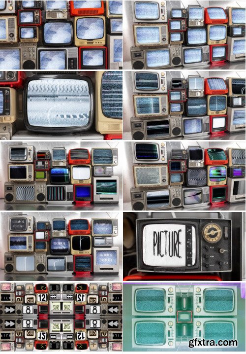 ArtList - Vintage Television Wall - 4K ProRes UHQ Collections
