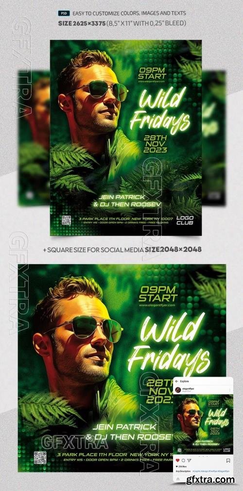 Wild Fridays Party - Premium Flyer template (PSD)
