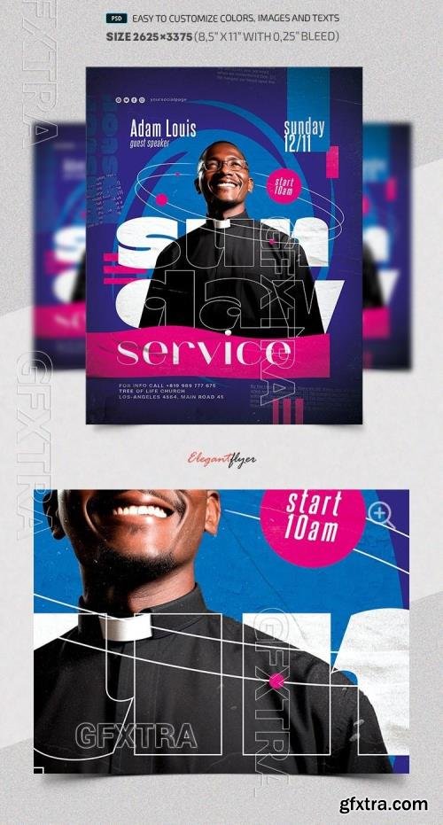 Pastor Sunday Service - Premium Flyer template (PSD) Pastor Sunday Service - Premium Flyer template (PSD)