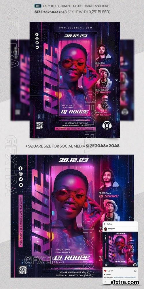 Rave Party - Premium Flyer template (PSD)