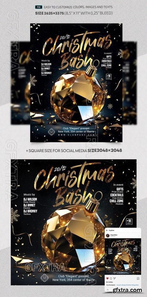 Christmas Bash Holiday - Premium Flyer template (PSD)