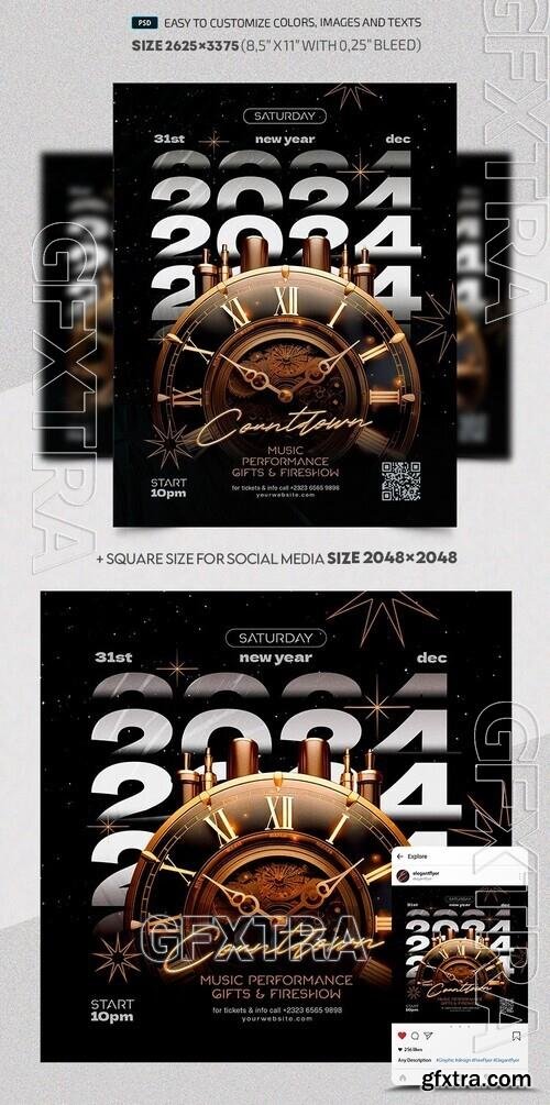 New Year Countdown - Premium Flyer template (PSD)
