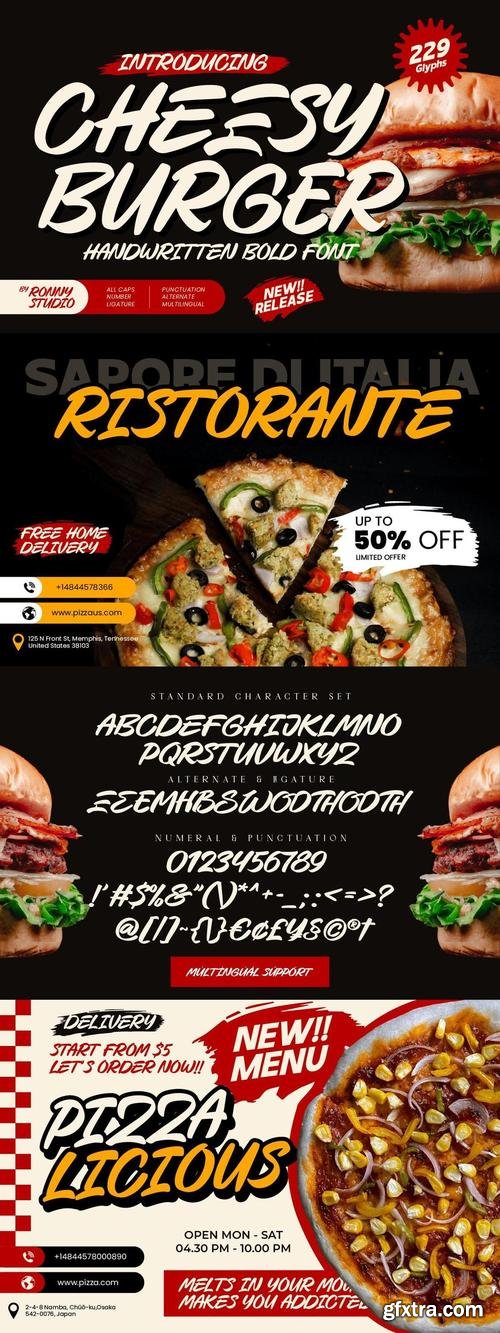 Cheesy Burger - Handwritten Bold Font