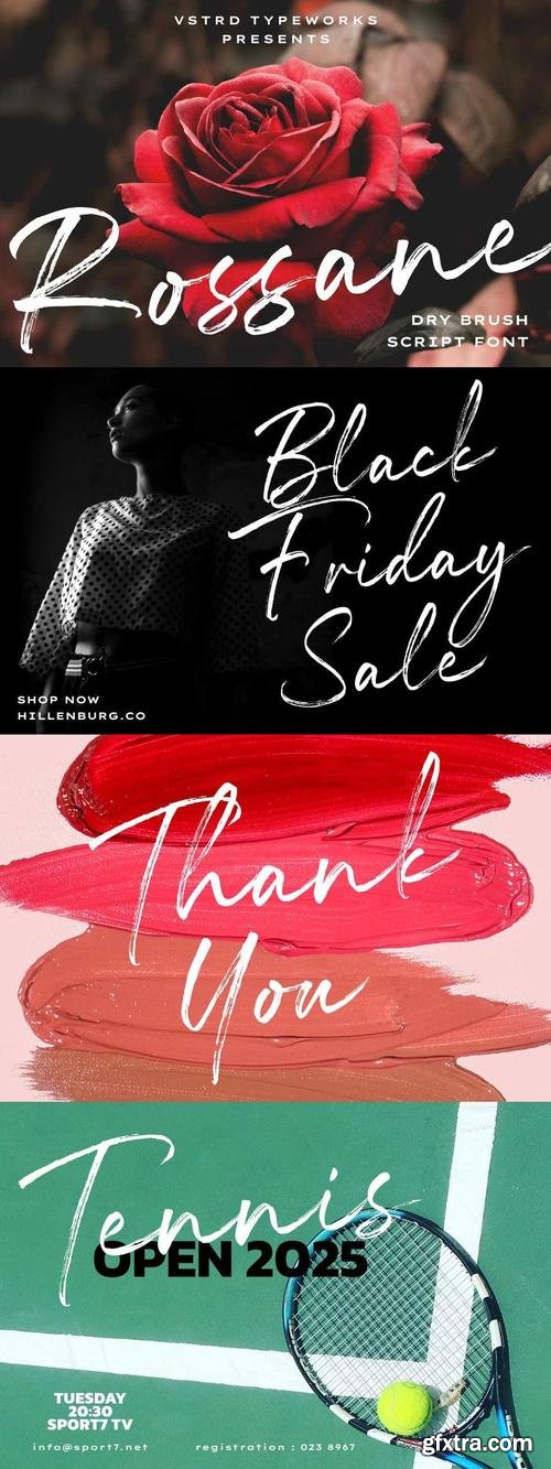 Rossane - Dry Brush Script Font