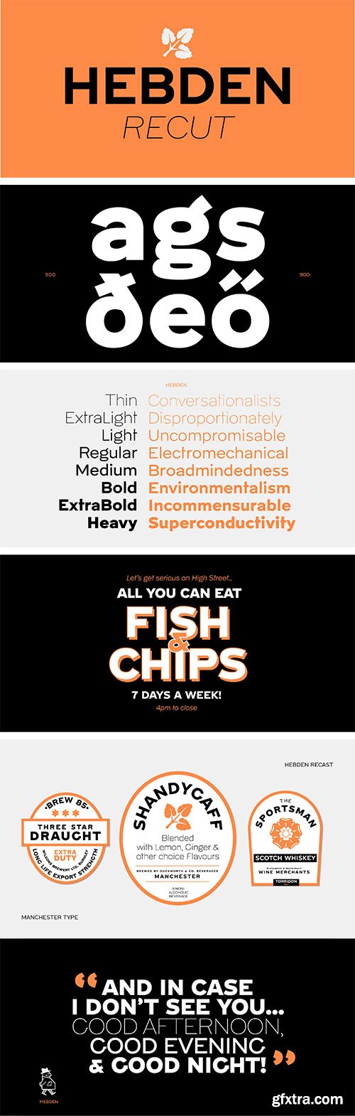 Myfonts - Hebden Recut Font Family
