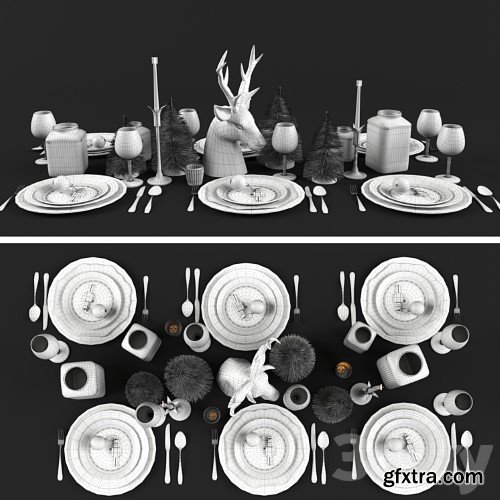 3dsky Pro - Candlelit christmas table