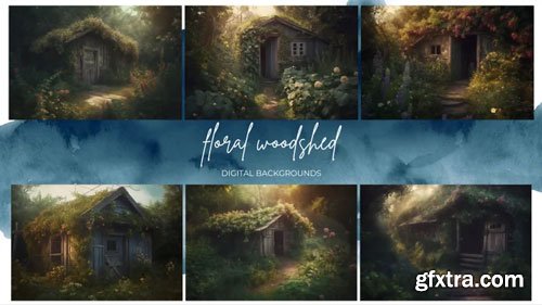Finding North Education - Floral Woodshed Digital Backgrounds