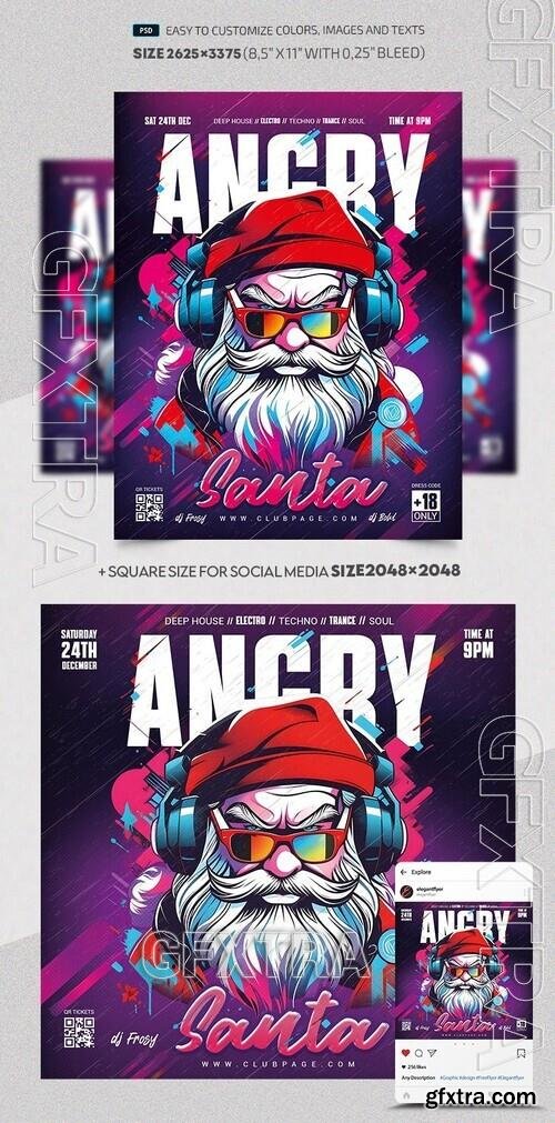 Angry Santa - Premium Flyer template (PSD)