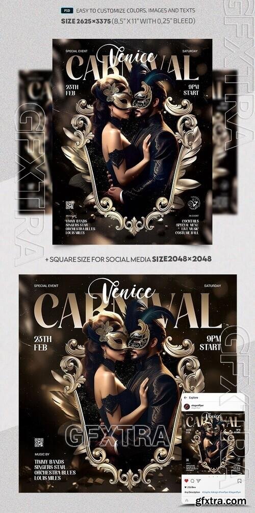 Venice Carnival - Premium Flyer template (PSD) Venice Carnival - Premium Flyer template (PSD)