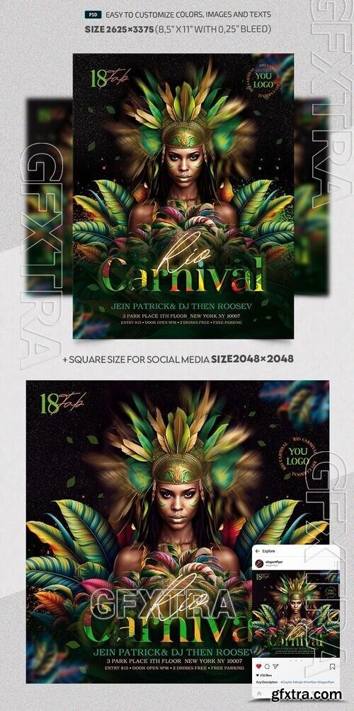 Rio Carnival - Premium Flyer template (PSD)
