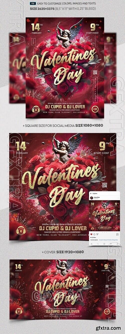 Valentines Day Party - Premium Flyer template (PSD)
