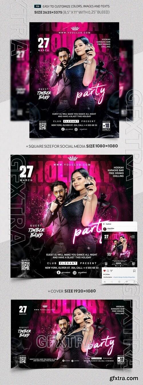 Holiday Party - Premium Flyer template (PSD)