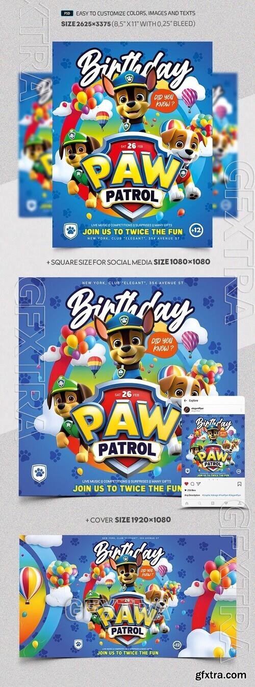 Paw Patrol Birthday - Premium Flyer template (PSD) Paw Patrol Birthday - Premium Flyer template (PSD)