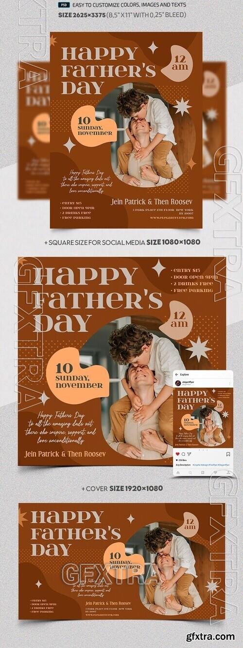 Happy Fathers Day - Premium Flyer template (PSD)